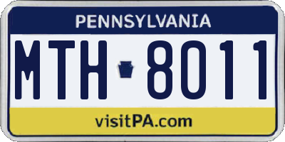 PA license plate MTH8011