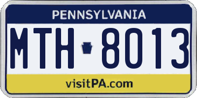 PA license plate MTH8013