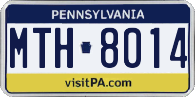 PA license plate MTH8014