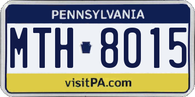 PA license plate MTH8015