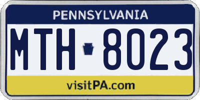 PA license plate MTH8023