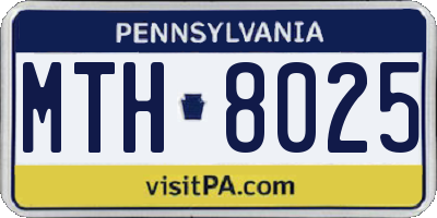 PA license plate MTH8025