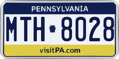 PA license plate MTH8028