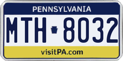 PA license plate MTH8032