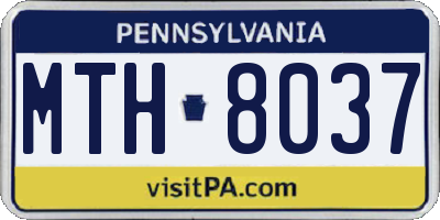 PA license plate MTH8037