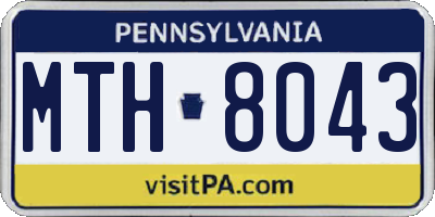 PA license plate MTH8043