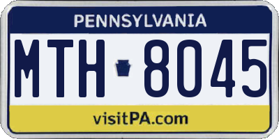 PA license plate MTH8045