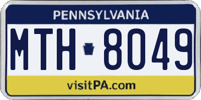 PA license plate MTH8049