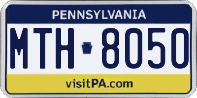 PA license plate MTH8050