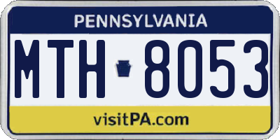 PA license plate MTH8053
