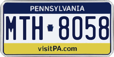 PA license plate MTH8058