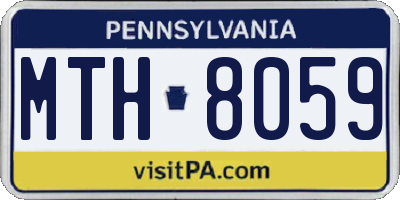 PA license plate MTH8059