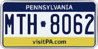 PA license plate MTH8062