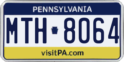 PA license plate MTH8064