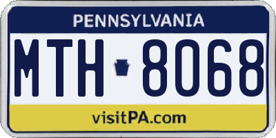 PA license plate MTH8068