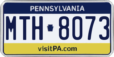 PA license plate MTH8073