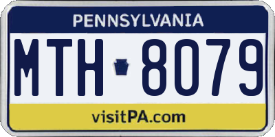 PA license plate MTH8079