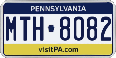 PA license plate MTH8082