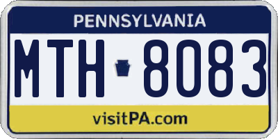 PA license plate MTH8083