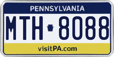 PA license plate MTH8088