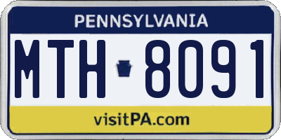 PA license plate MTH8091