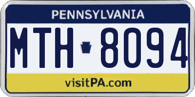 PA license plate MTH8094