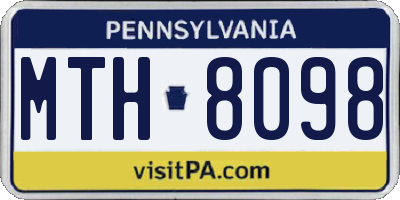 PA license plate MTH8098
