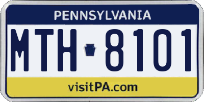 PA license plate MTH8101