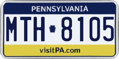 PA license plate MTH8105