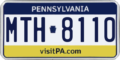 PA license plate MTH8110