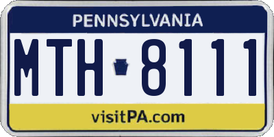 PA license plate MTH8111