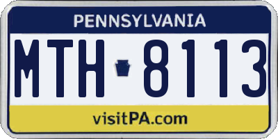 PA license plate MTH8113
