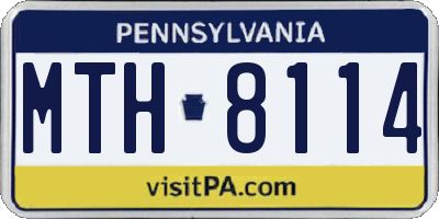 PA license plate MTH8114