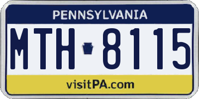 PA license plate MTH8115