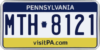 PA license plate MTH8121