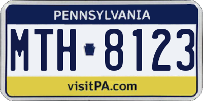 PA license plate MTH8123