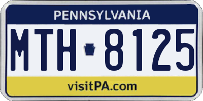PA license plate MTH8125