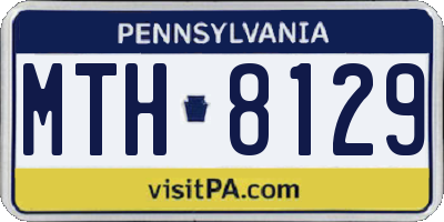 PA license plate MTH8129