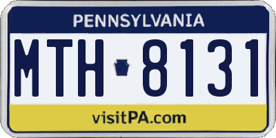 PA license plate MTH8131