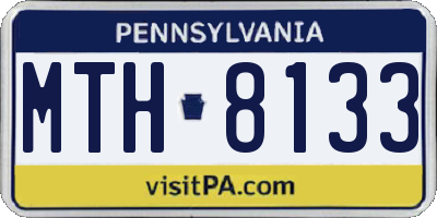 PA license plate MTH8133