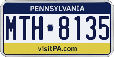 PA license plate MTH8135