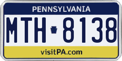 PA license plate MTH8138
