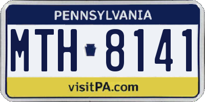 PA license plate MTH8141