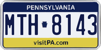 PA license plate MTH8143
