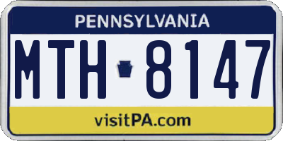PA license plate MTH8147