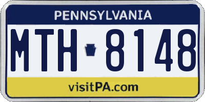 PA license plate MTH8148