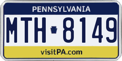 PA license plate MTH8149