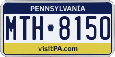 PA license plate MTH8150