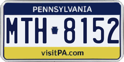 PA license plate MTH8152