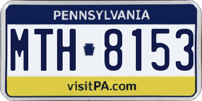 PA license plate MTH8153